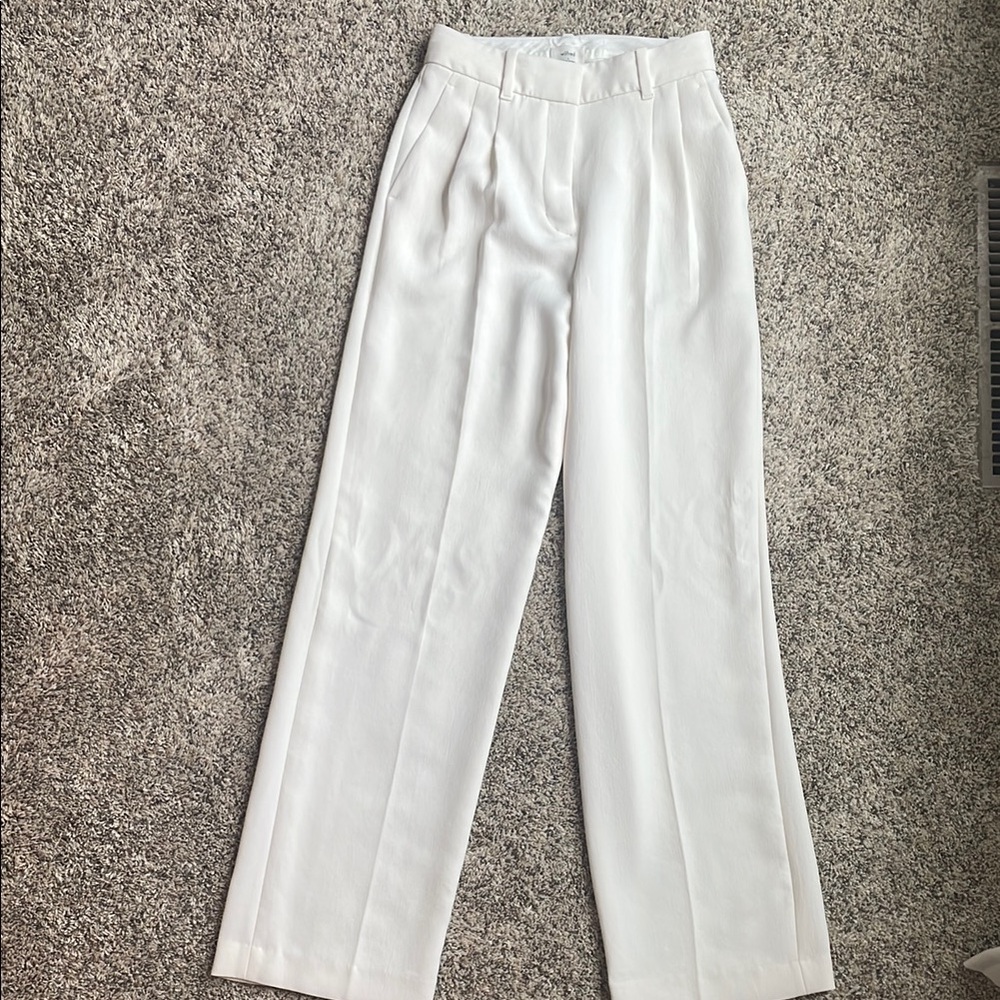 Wilfred White High-Waisted Wide-Leg Trousers